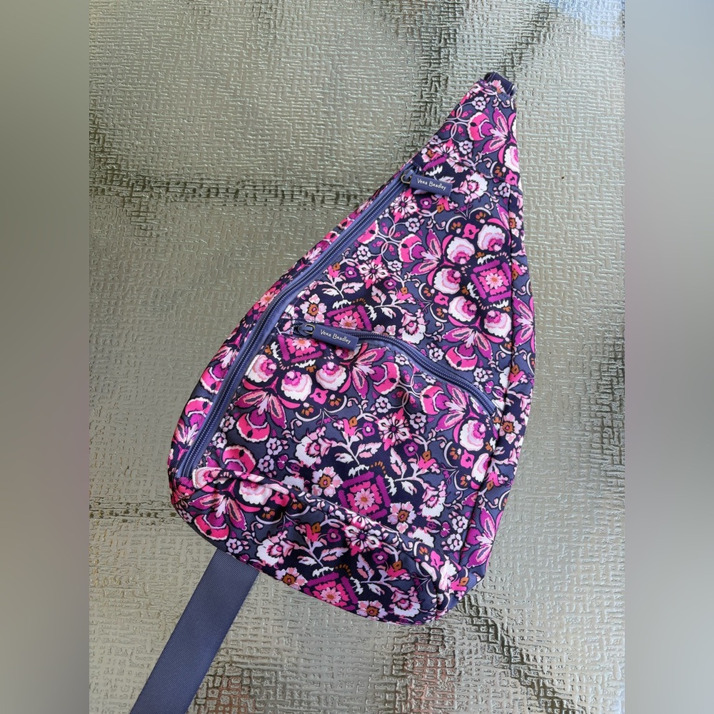 Vera Bradley Purple and Pink Floral Crossbody Sling Bag